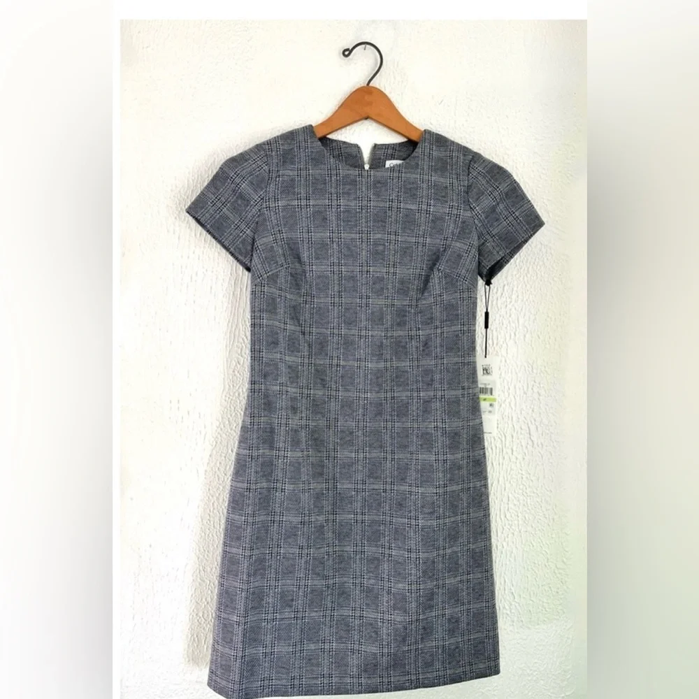 NWT Calvin Klein Short Blue Shift Dress, Size 4P - Picture 1 of 2